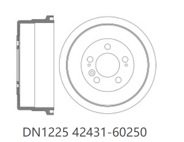 42431-60250 DRUM SUB-ASSY, REAR BRAKE  For 4243160250 Toyota LAND CRUISER HZJ71  HZJ74  HZJ76  HZJ79 